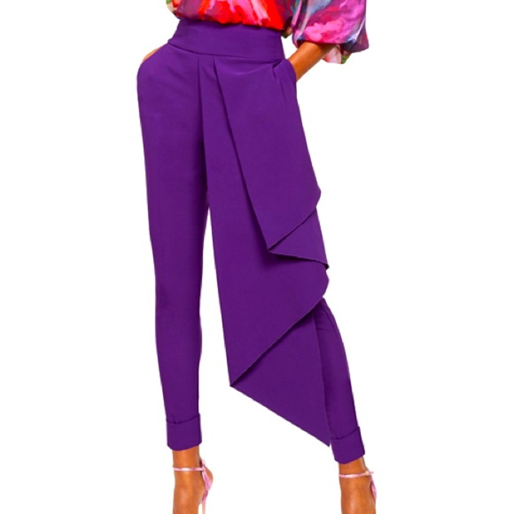 Glamorous purple draped ankle pants New York & Company Size 8P